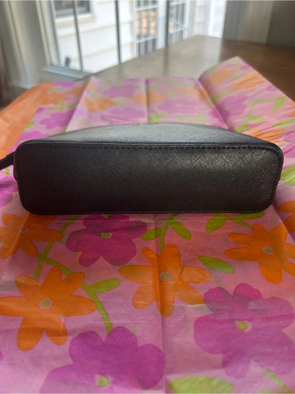 kate spade Black Saffiano Dome Cosmetic bag